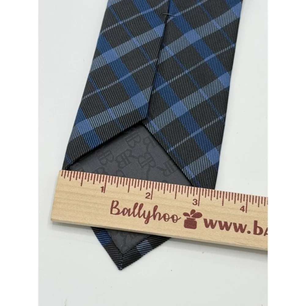 Banana Republic Turkish Silk‎ Tie Blue Black Plaid 58